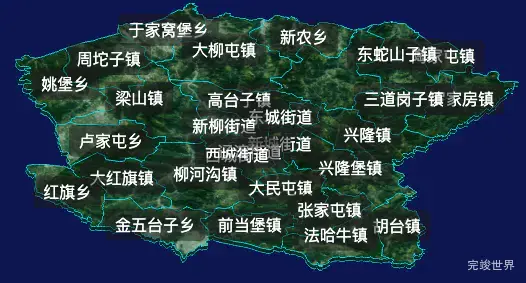 threejs沈阳市新民市geoJson地图3d地图自定义贴图加CSS2D标签